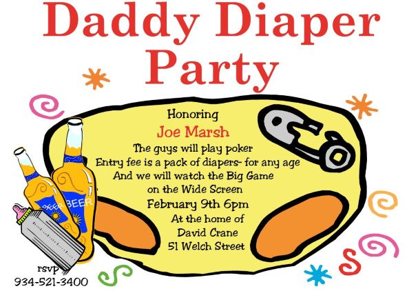 Daddy Diaper Party Invitations