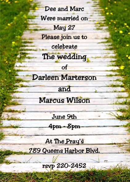 garden path Elope Party Invitations