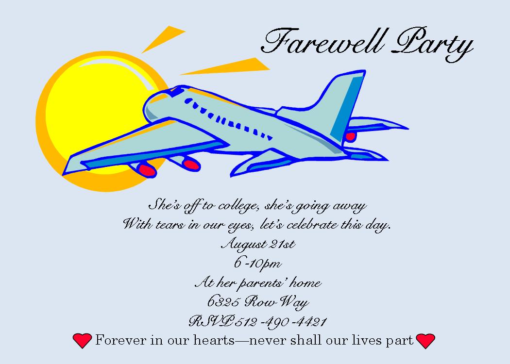 Wording For Farewell Invitation Card