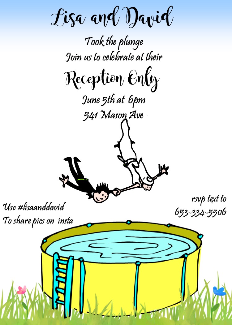 Taking the Plunge Elope Party Invitations
