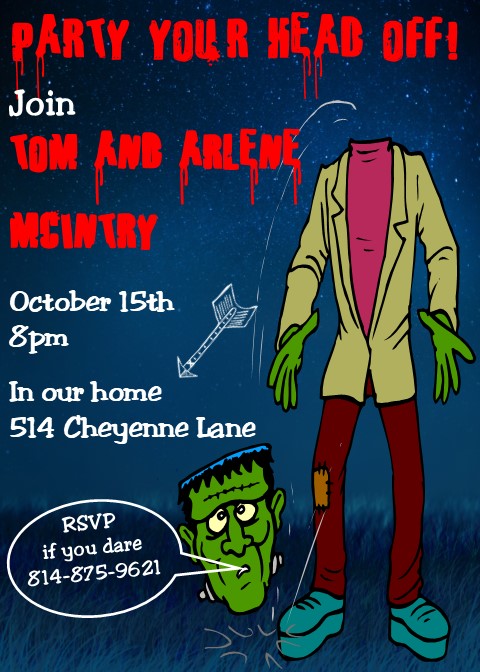Party Your Head Off - Fall Party Invitation