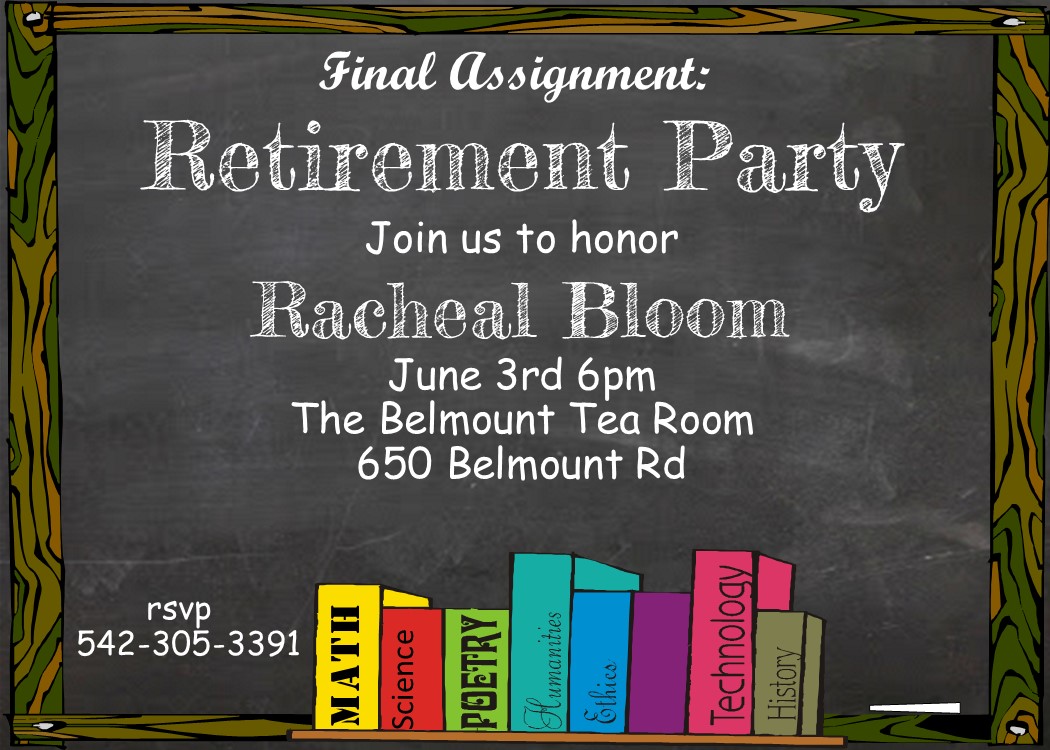 Teacher Retirement Party Invitations