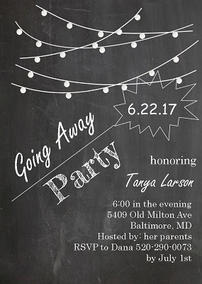 Lights on Chalkboard - Retirement Party Invitations