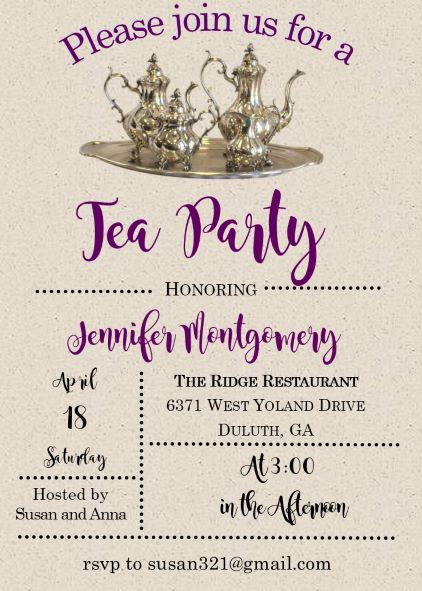 silver tea set party invitations