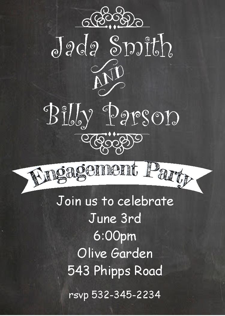 Chalkboard engagement Party Invitations