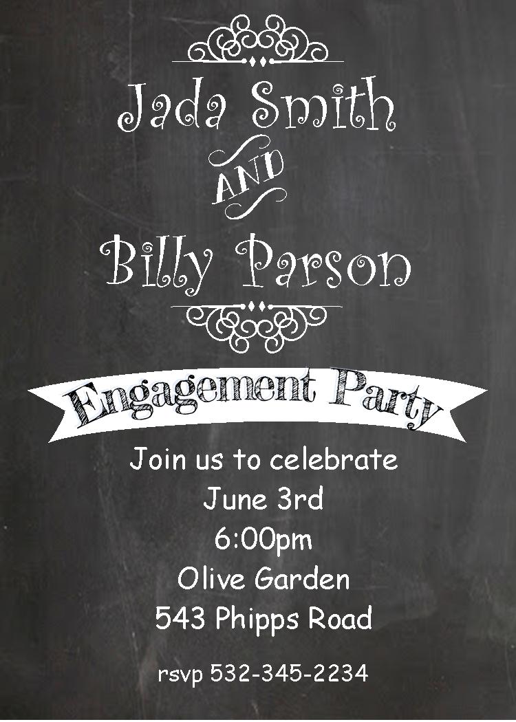 Chalkboard engagement barbecue party Invitations