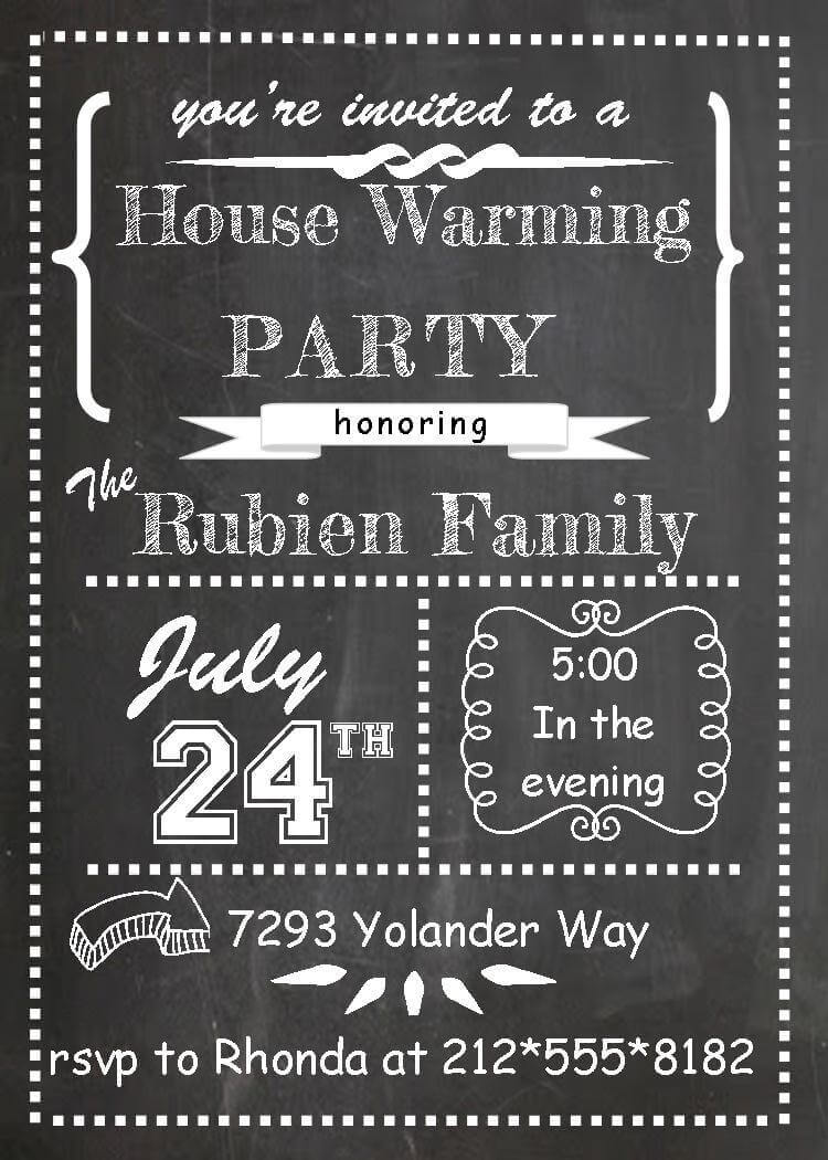 Chalkboard - Housewarming Party Invitations