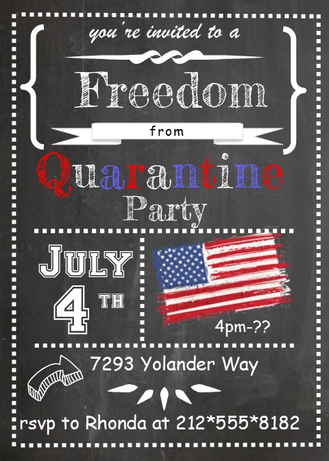 4th of July quarantine party invitation