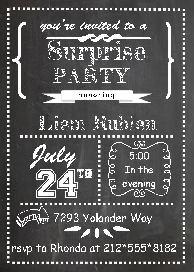 surprise party invitations