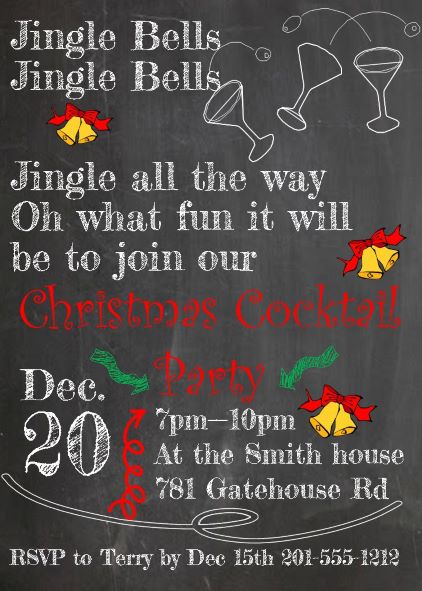 jingle bell Christmas Open House - Party Invitations