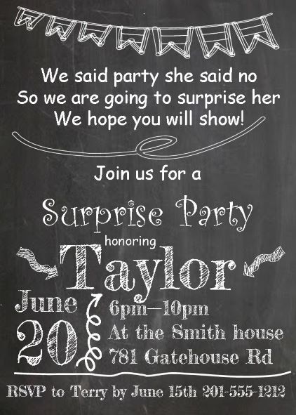 surprise party invitations new selections winter 2018