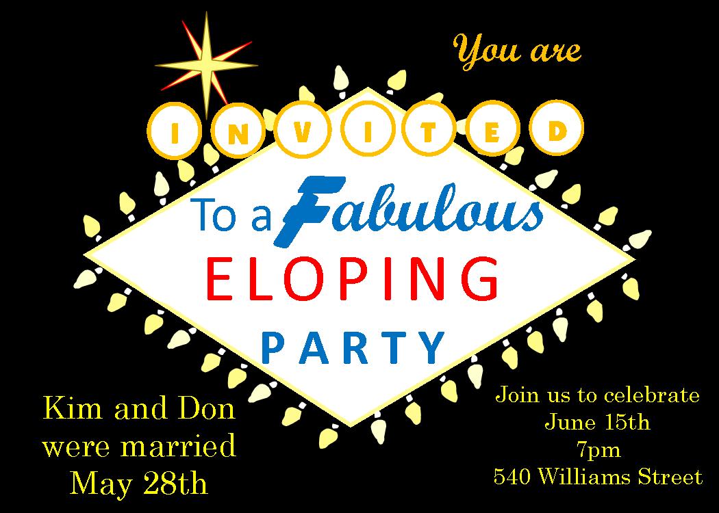 Las Vegas Eloping Party Invitations