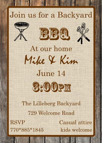 BabyQ Wood and Burlap Shower Invitations