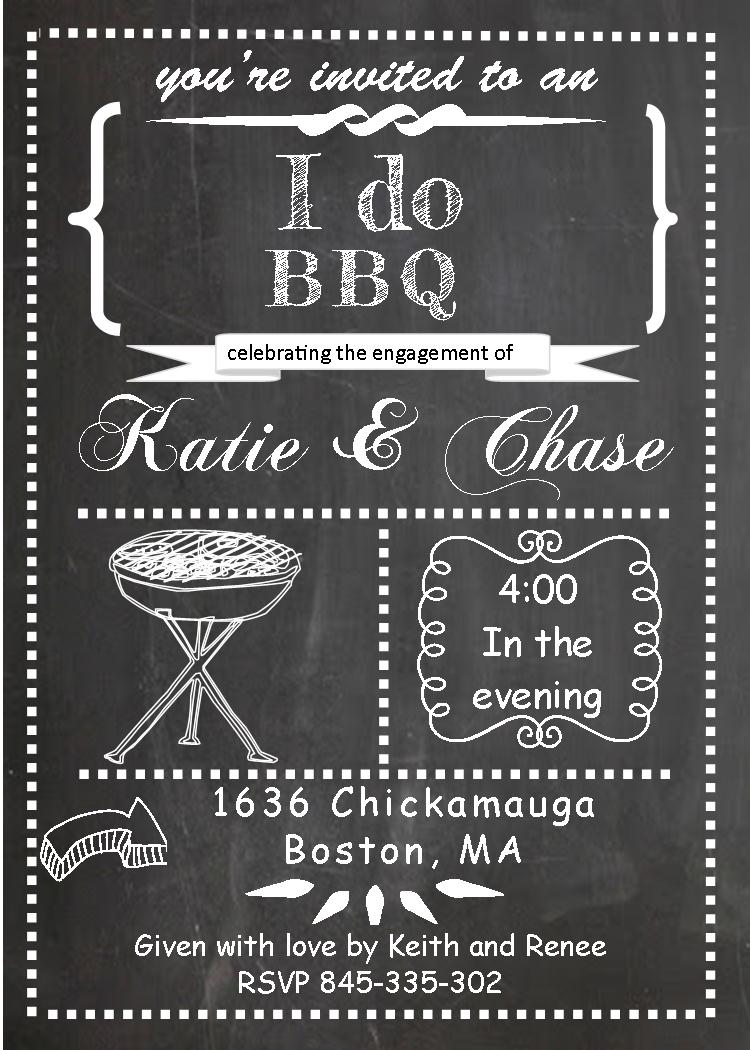 Chalkboard Engagement party Invitations