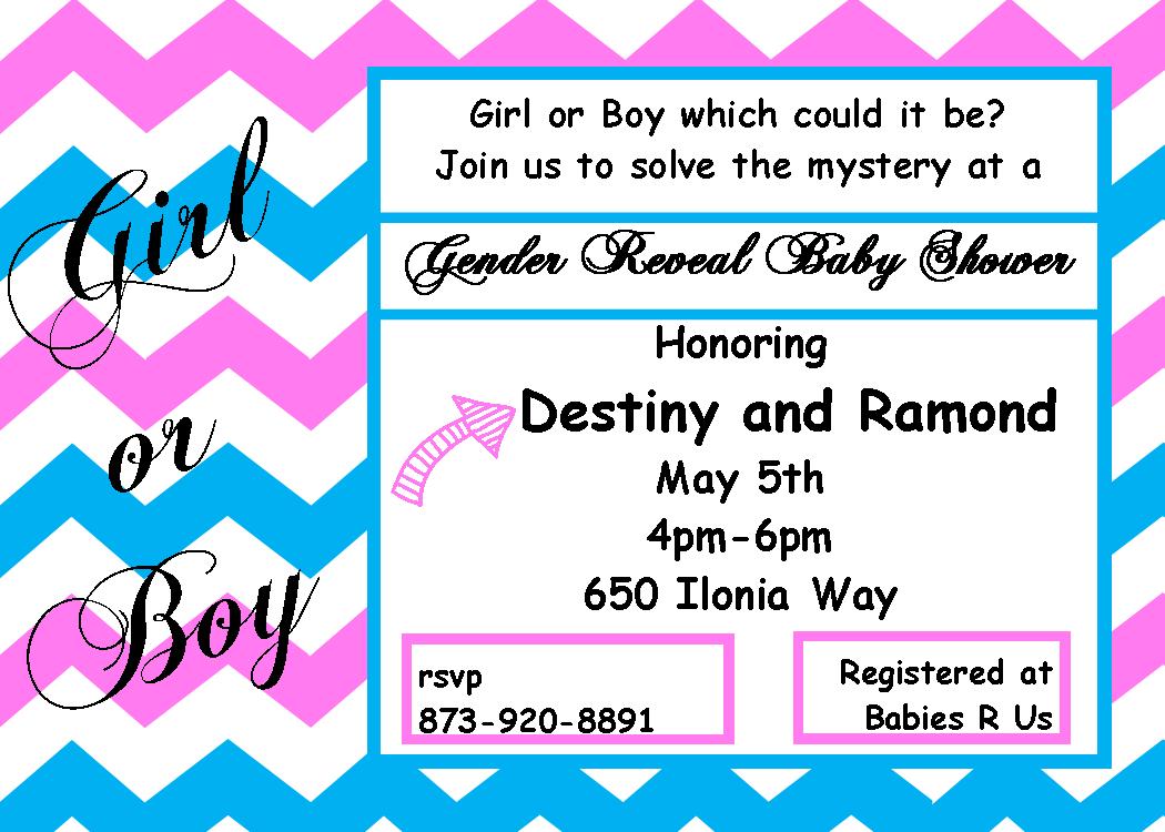 Gender reveal Baby Shower Invitations