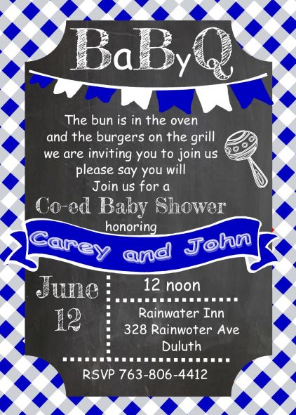 Daddy Diaper BBQ Shower Invitations