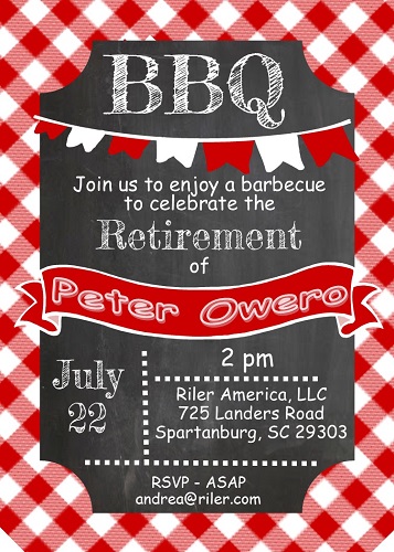 Chalkboard and picnic cloth Summer Party Invitations