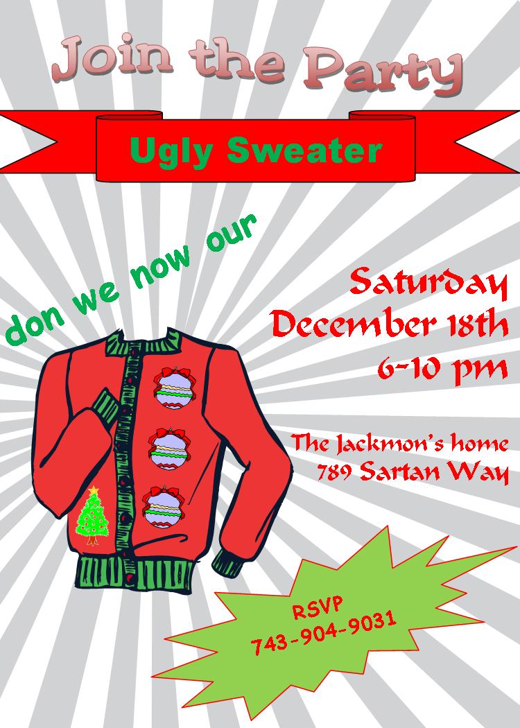 Christmas ugly sweater party invitations