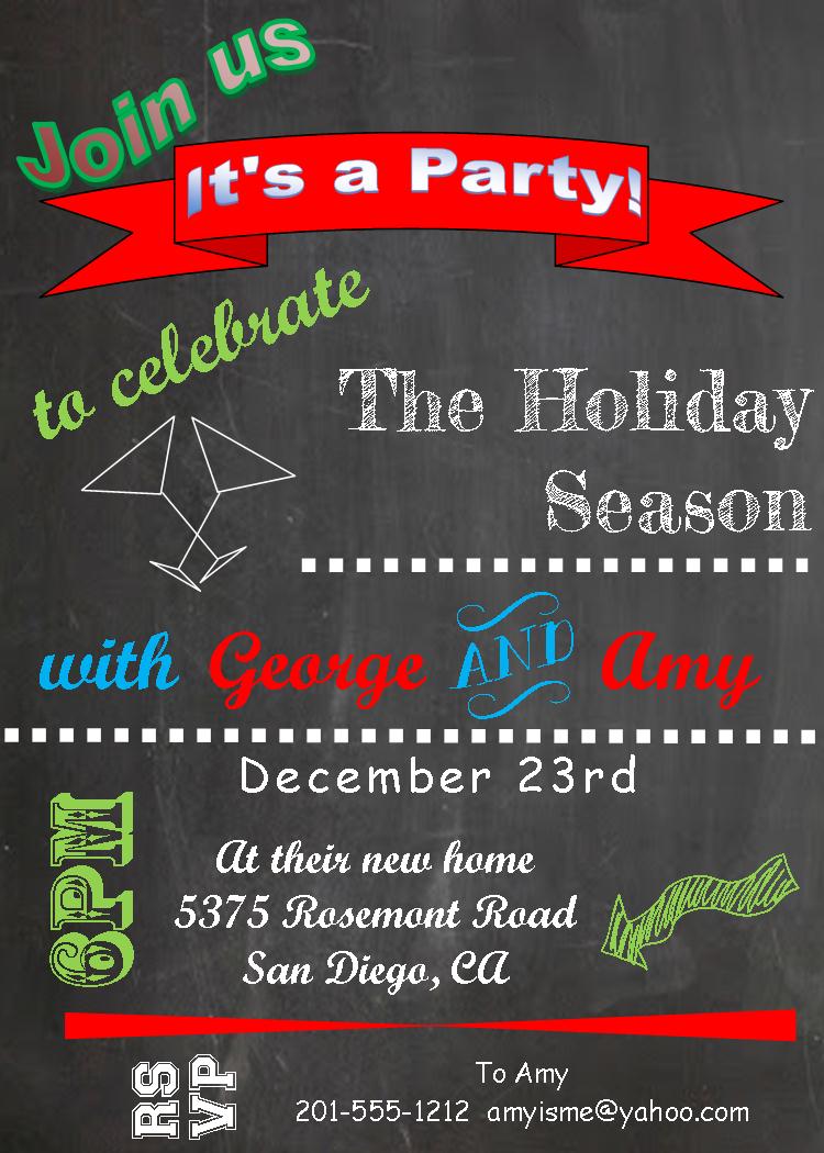 Christmas Open House - Party Invitations