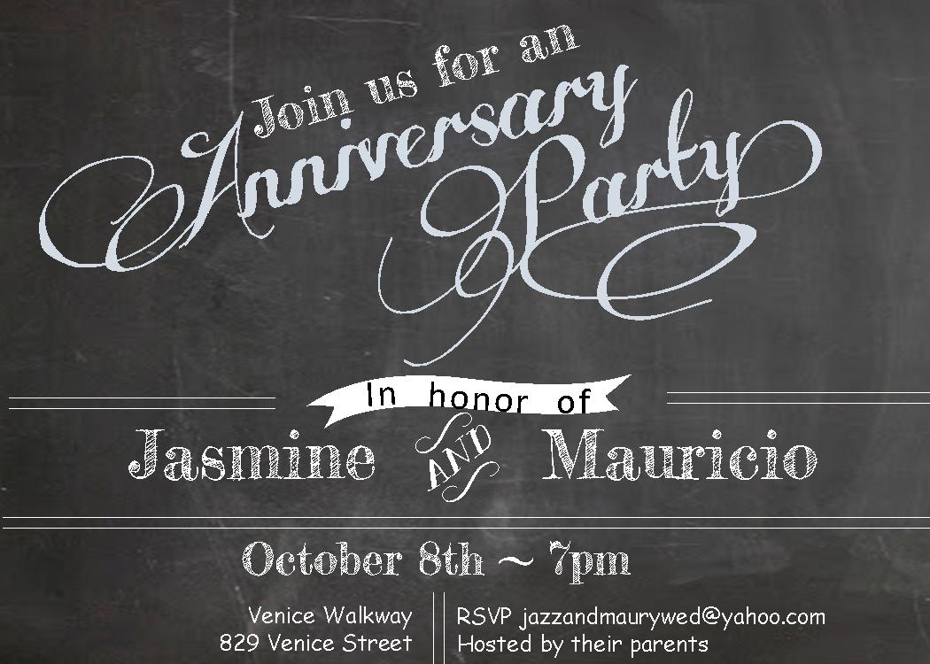 Chalkboard - Anniversary Party Invitations