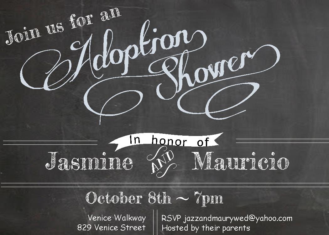 Chalkboard - Adoption Shower Party Invitations