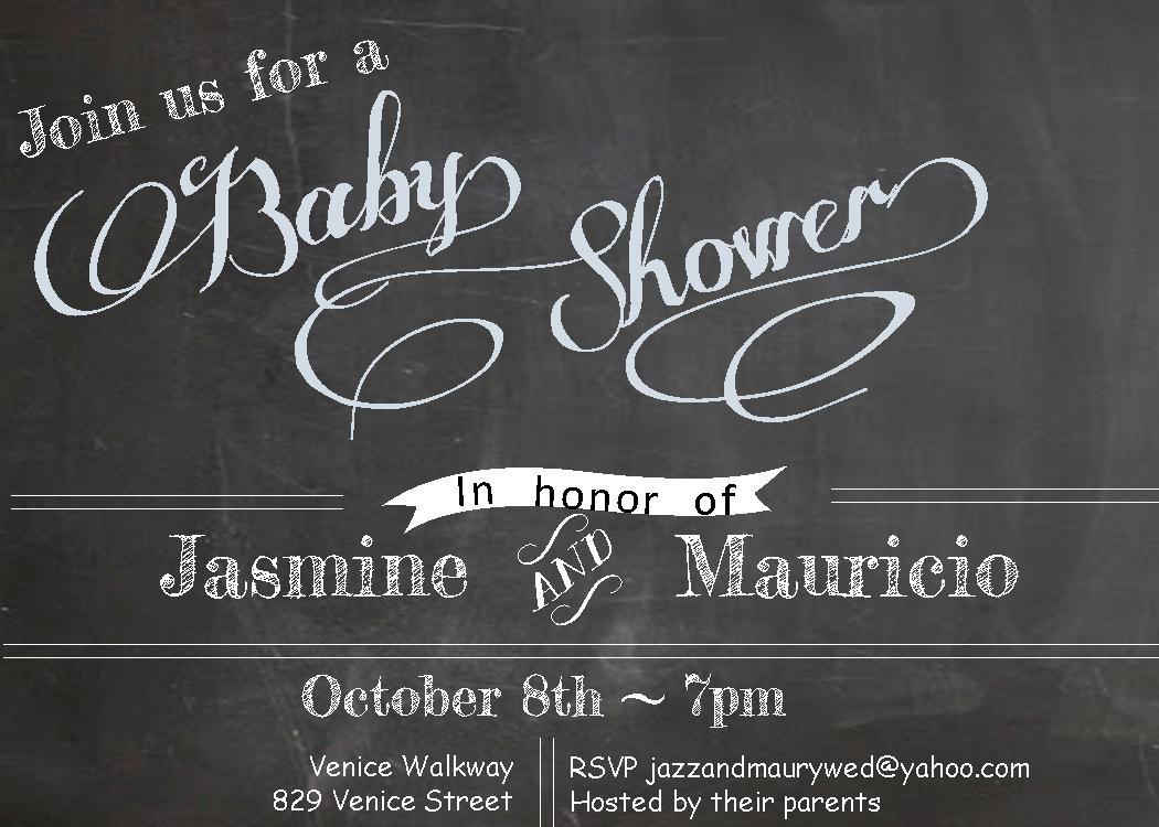  Chalkboard - Couples Baby Shower Invitations