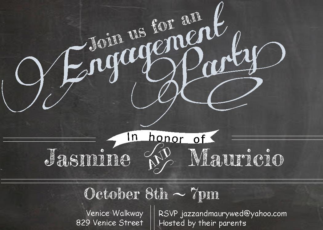 Chalkboard Engagement Party Invitations