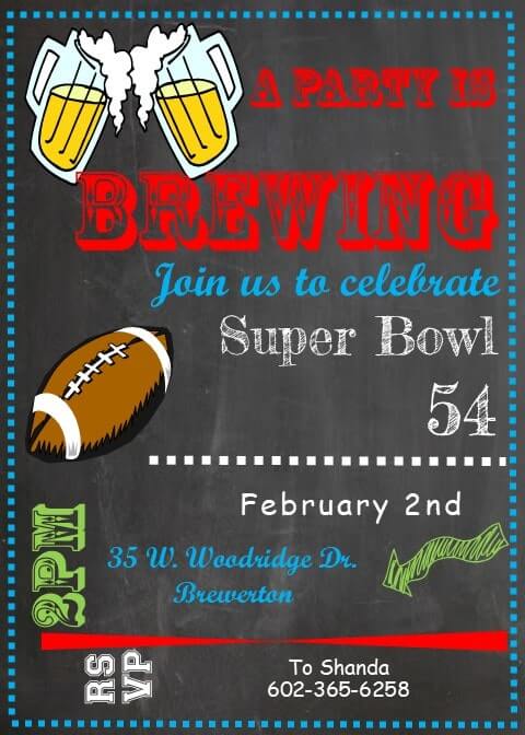 super bowl party invitations 2019 football superbowl party flyer template