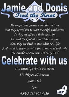 Chalkboard Elope Tie the Knot Party Invitations