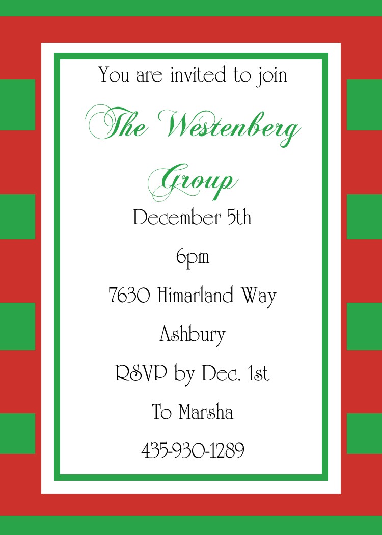 Christmas Holiday Party Invitations