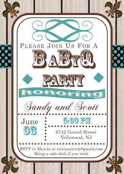 baby Shower rustic Invitation babyq