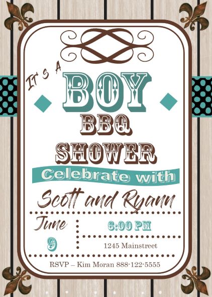 Woodgrain Boy Baby shower invitations