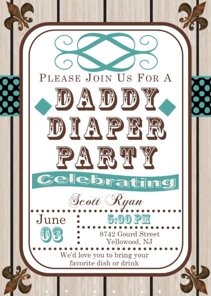 Daddy Diaper Party Invitations