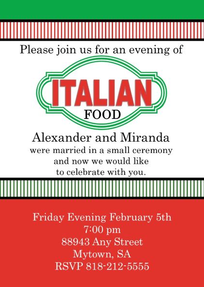 Italian Dinner Party Invitations