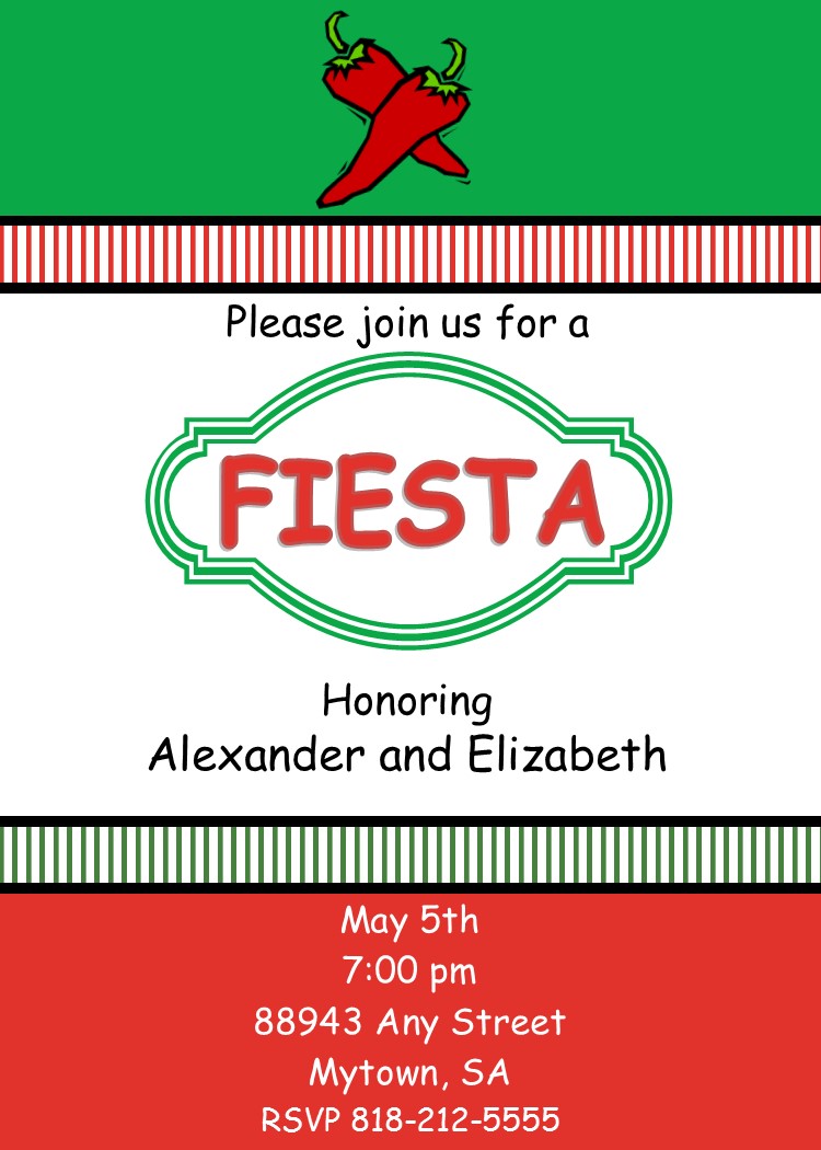 Hot Peppers - Cinco de Mayo Invitations