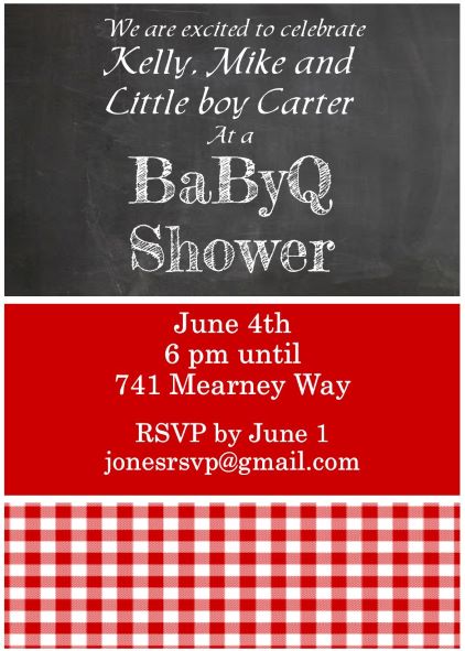 BBQ shower babyq Invitation