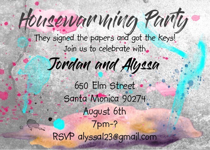 Paint splash Housewarming Party Invitations