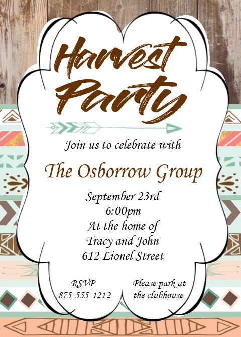 Harvest party invitations