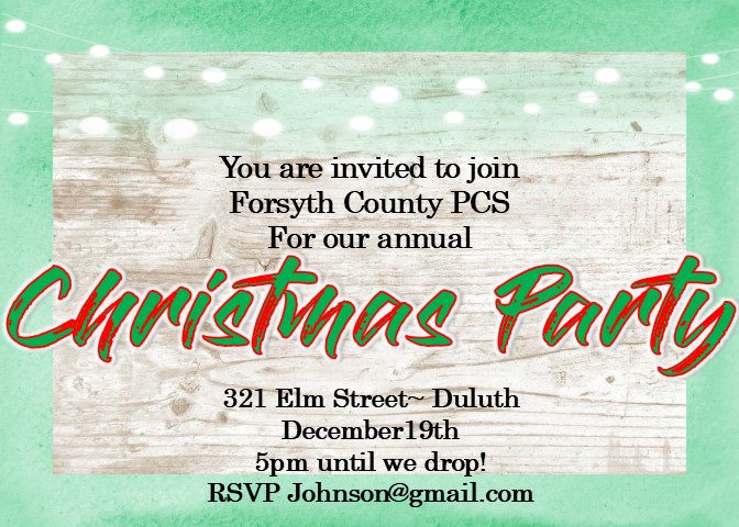Woodgrain and lights Office Christmas Party Invitations