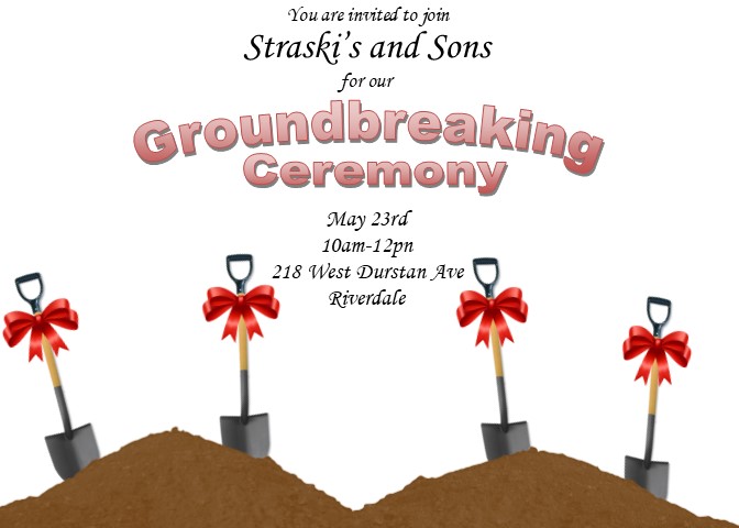 Shovel Ground Breaking Invitations