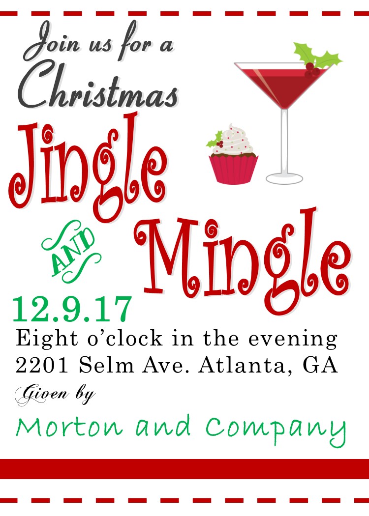 Jingle and Mingle Christmas Party invitations