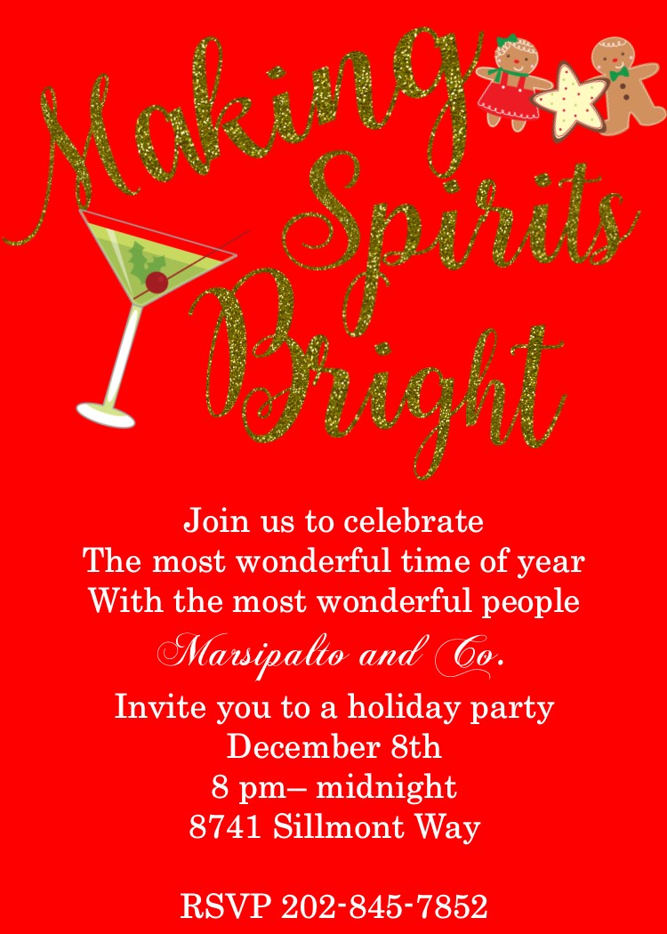 Making Spirits Bright Christmas Party Invitations