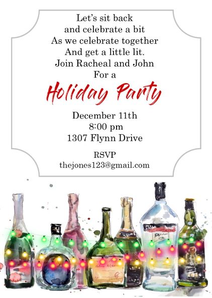 Christmas Bar Party Invitations