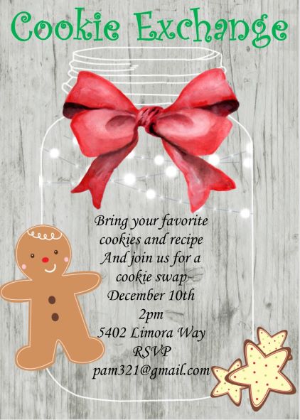 Mason Jar Cookie exchange Party Invitations