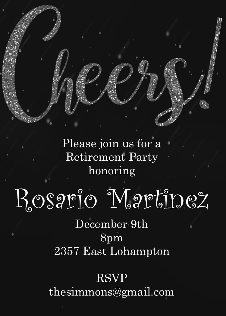 Cheers! retirement Party Invitations