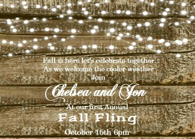 String Lights on Barnwood Party Invitations