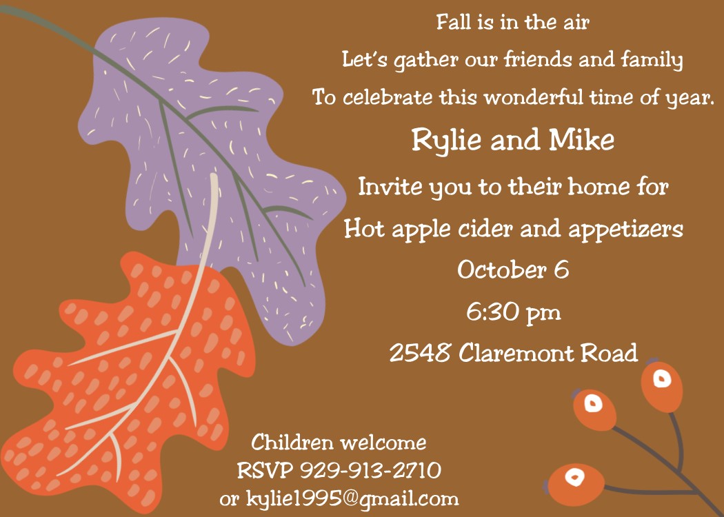 Leaves of Two fall party invitations