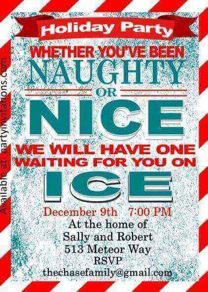 Naughty and Nice Christmas Party Invitations