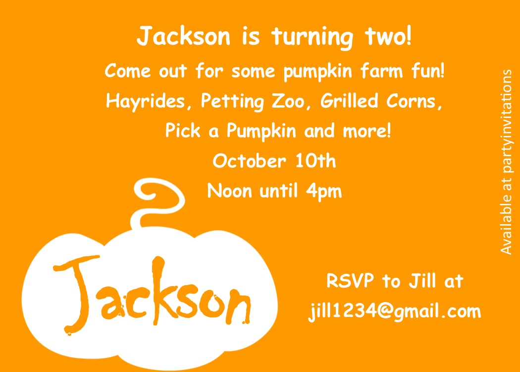 Fall pumpkin party invitations
