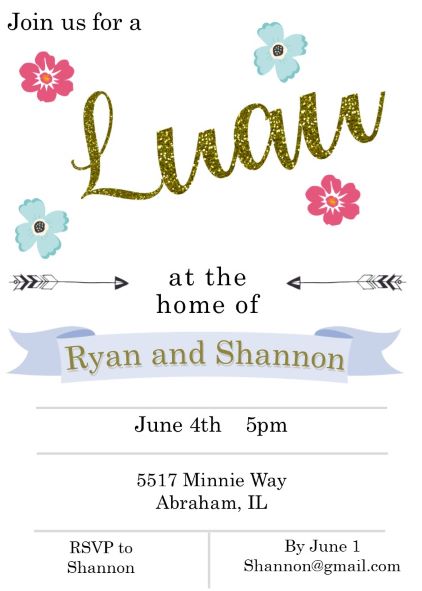 Beautifully Elegant luau party invitation